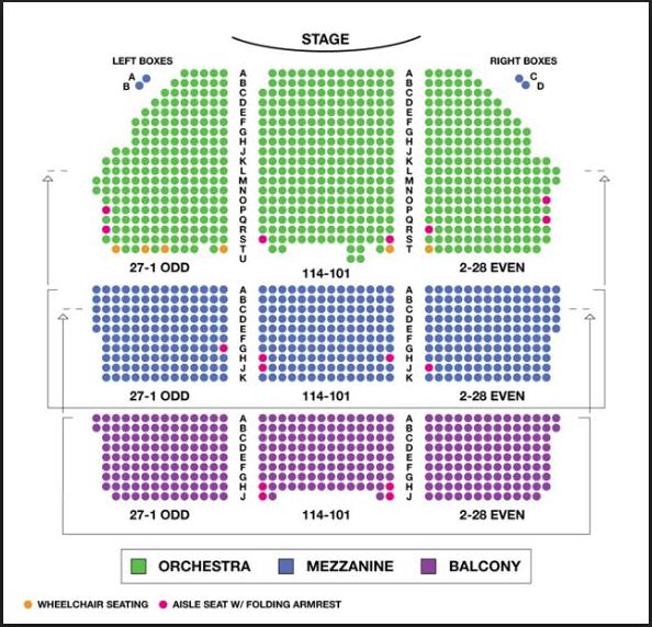 Million Dollar Theater Seating Chart