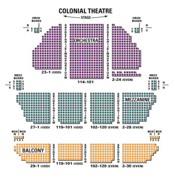 Colonial Theater Boston Seating Chart
