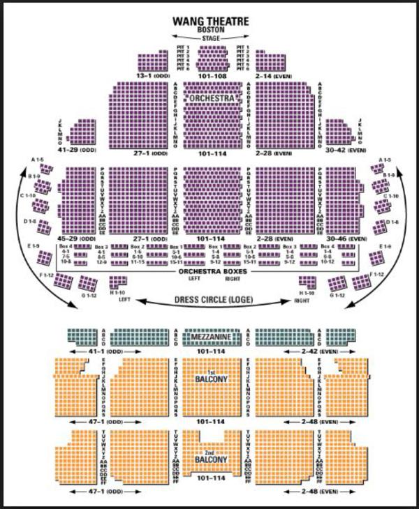 The Wang Theater Seating Chart